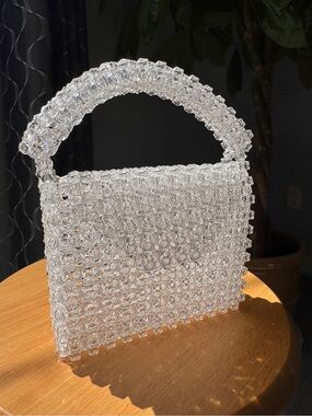 Handmade crystal beaded Acrylic bag- clear statement purse ✨